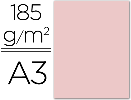 50h. cartulina Guarro A3 185g/m² rosa